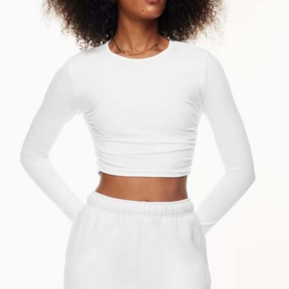 Aritzia TNA Chill Malibu Cropped Long Sleeve in Gray - Picture 4 of 7